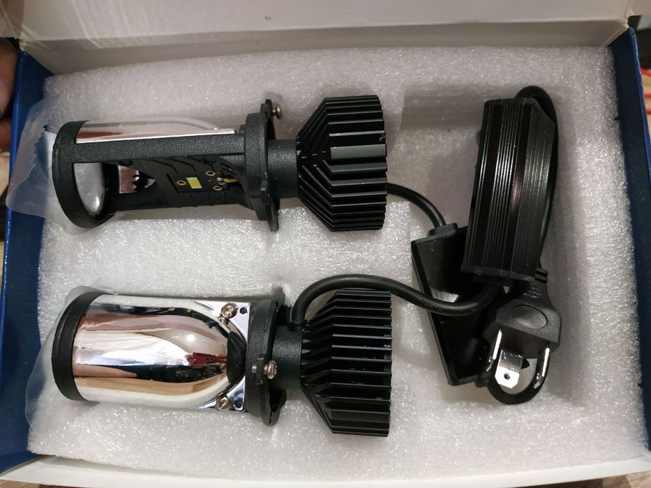 Лэд лампы в фару, линзы, Bi-Led Y6 H4 turbo