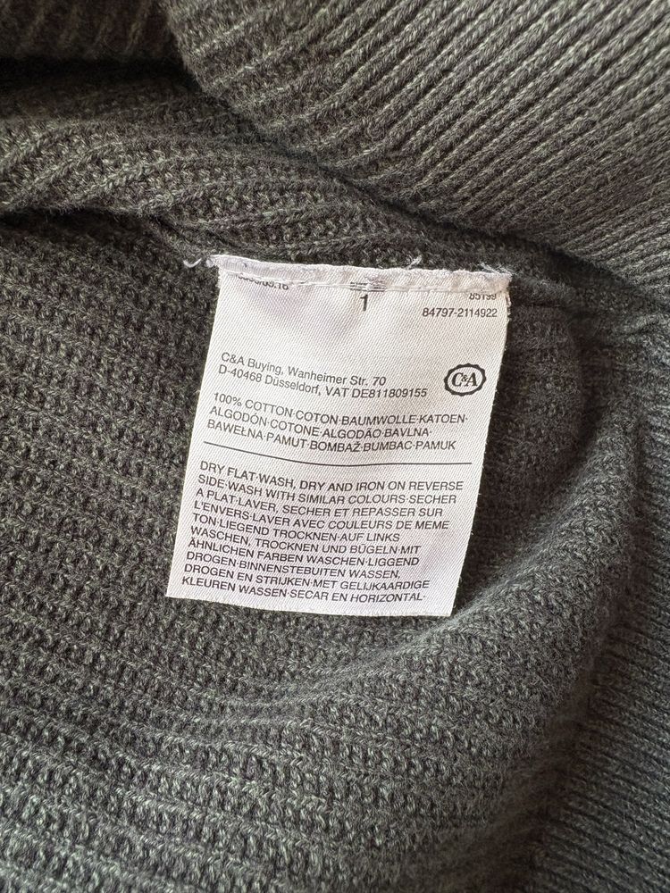 Sweter męski zielony elegancki C&A rozmiar M bawełna