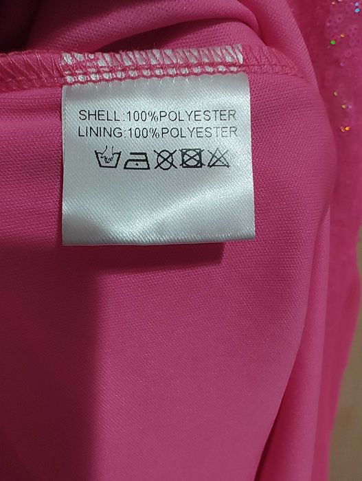 Długa różowa sukienka z cekinami na wesele sylwestra rybka tulipan