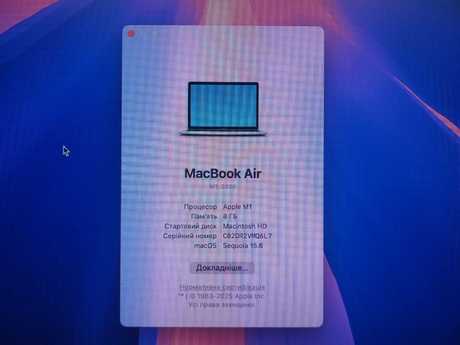 Apple macbook air m1 2020 a2337