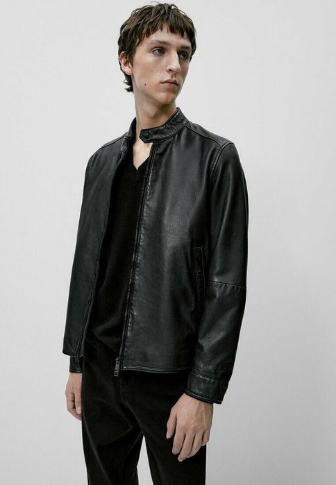 Чоловіча шкіряна куртка Massimo Dutti розмір XL