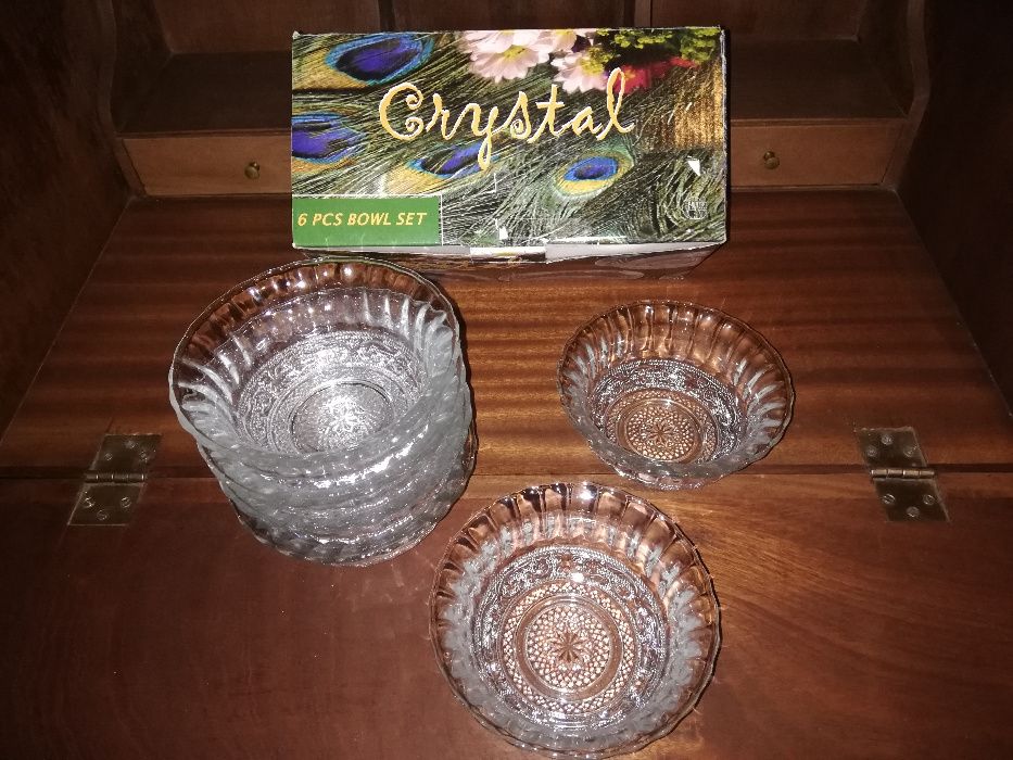 Taça de Cristal grande e 6 Taças de Cristal NOVAS na embalagem