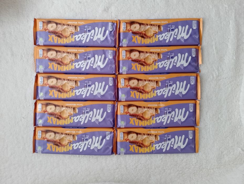 Zestaw słodyczy czekolada Milka z orzechami Toffee Wholenut duża