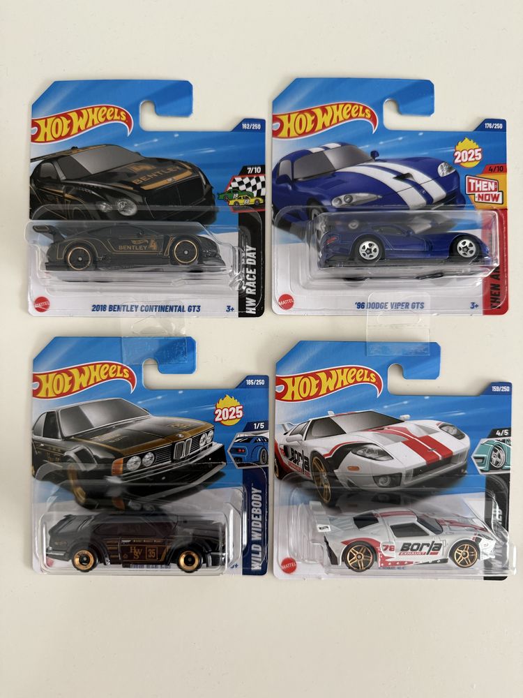 Hot Wheels zestaw - bmw csi, viper, bentley, ford gt