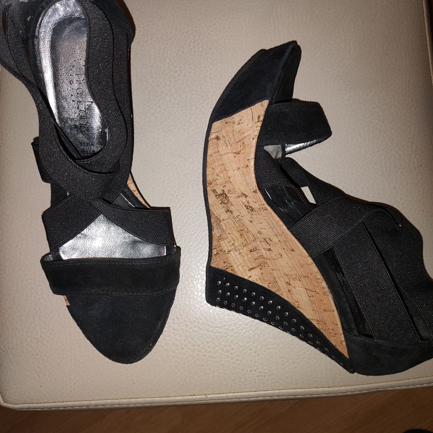 Buty włoskie sandały roz. 37 wysokie nowe czarne