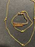 Conjunto Colar e Pulseira banhado a ouro.