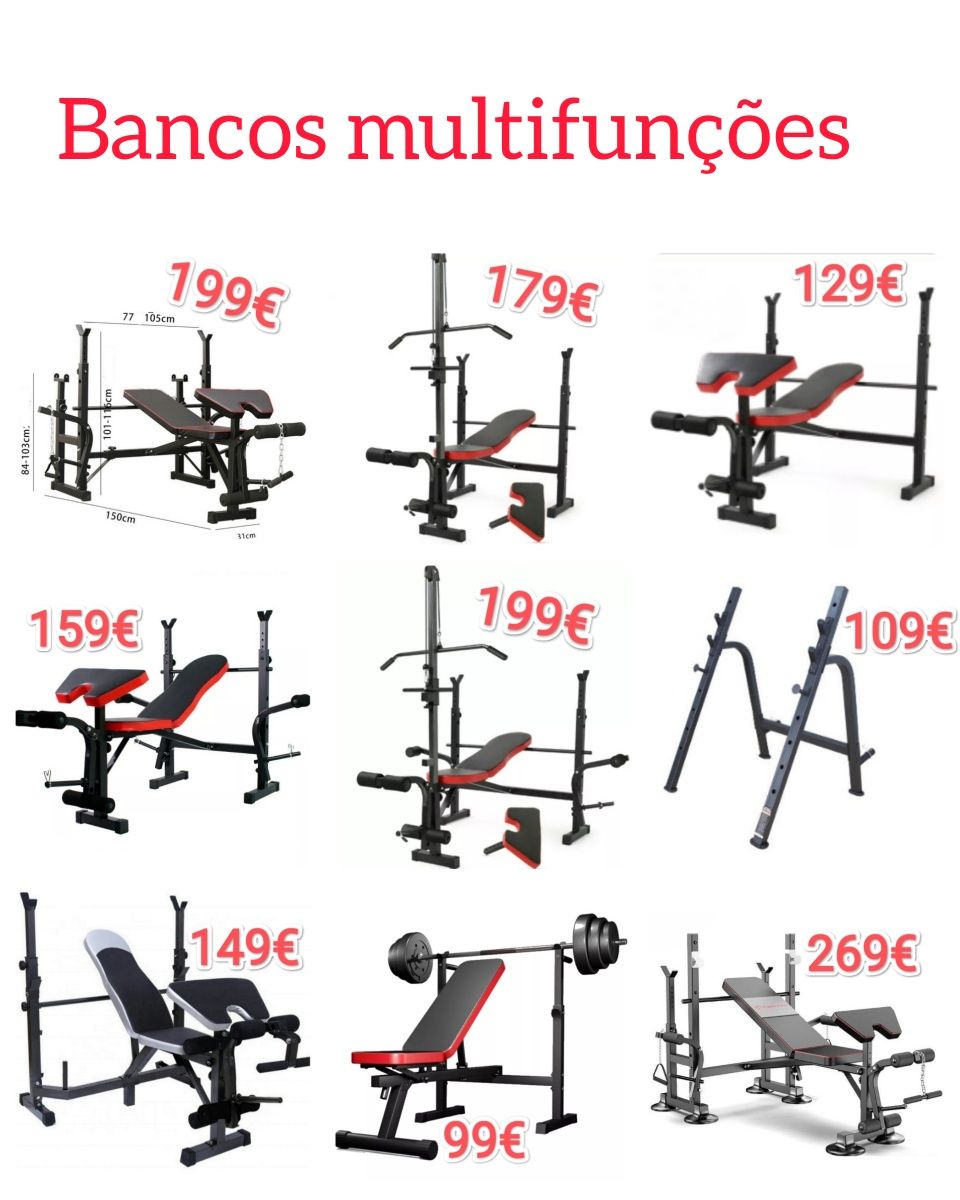 Promoções musculação e fitness - bancos, passadeiras, bicicletas, peso