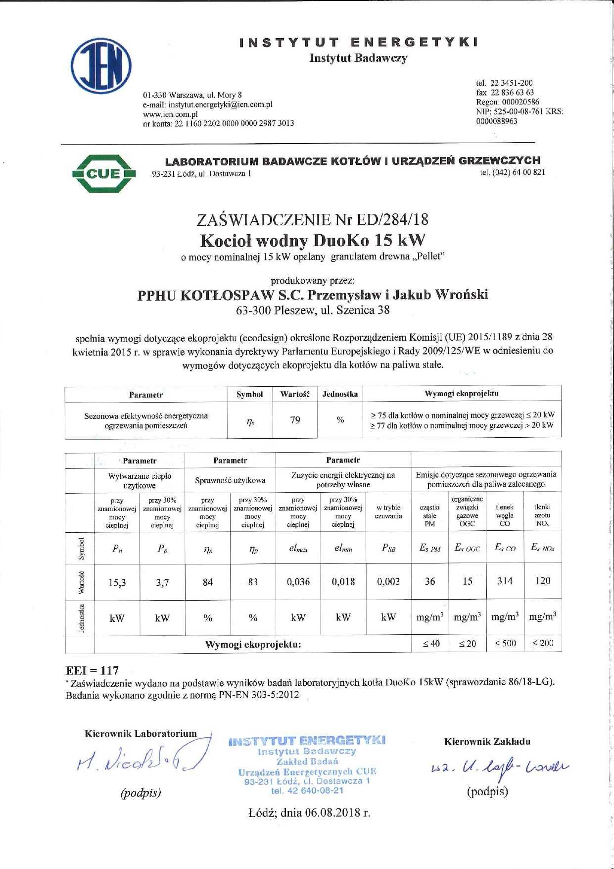 Kocioł na pellet Kotłospaw DuoKo 15kW montaż prefinansowanie 100% Raty