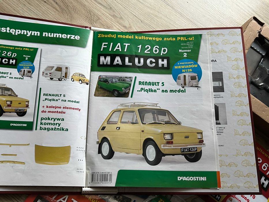 DeAgostini FIAT 126p Maluch 1: 8 kompl. nr 1-15 segregator cały silnik