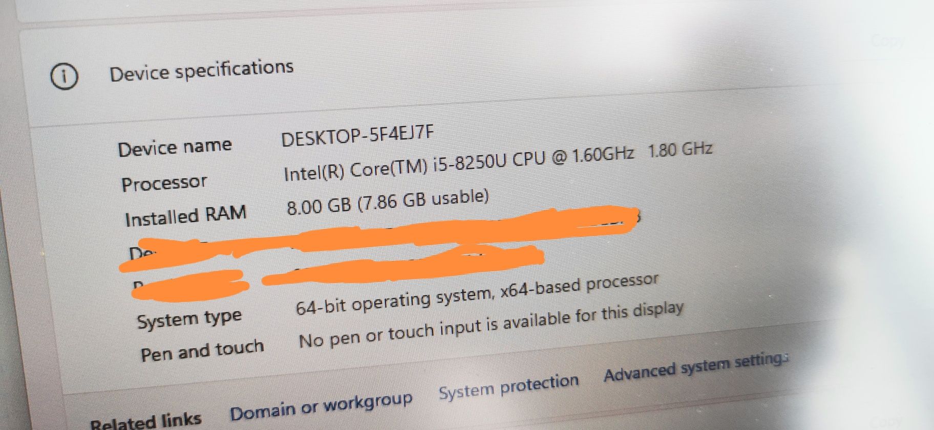 Portátil Asus Laptop UX430UA 8GB Ram , i5 8250 CPU intel, 256gb SSD