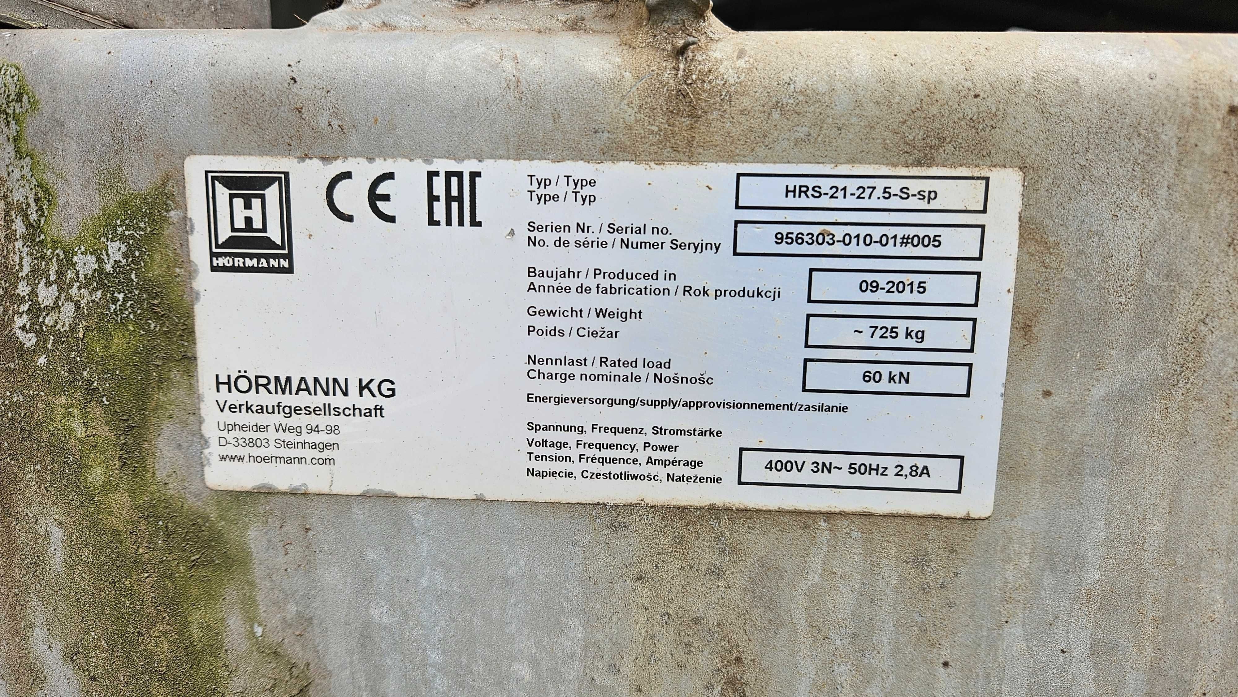 Kompletna rampa rozładunkowa 6 ton dok plus brama segmentowa Hormann