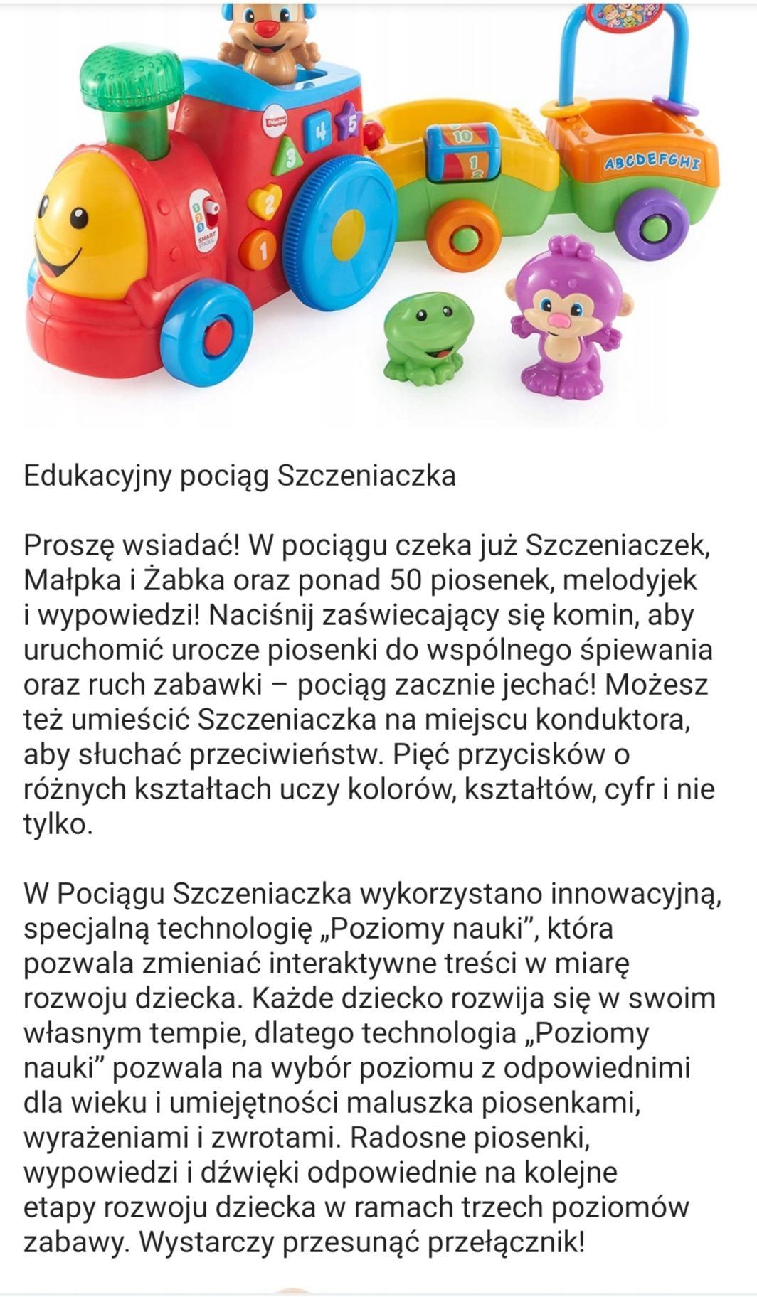 Fisher Price pociąg Szczeniaczka