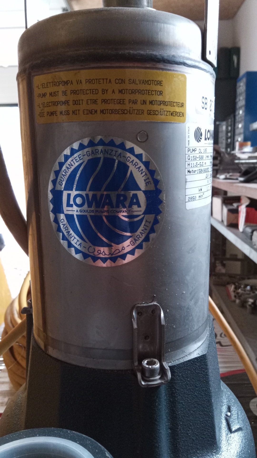 Pompa Lowara DL105, trójfazowa.Profesjonalna. Brudna woda, odwodnienia