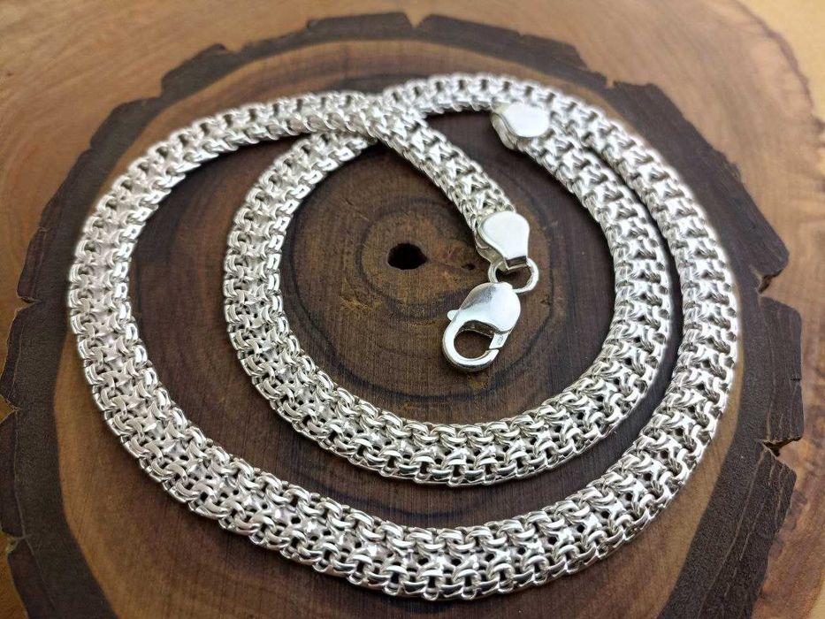 Серебряная цепочка Двойной Бисмарк. Срібний ланцюг Бісмарк подвійний