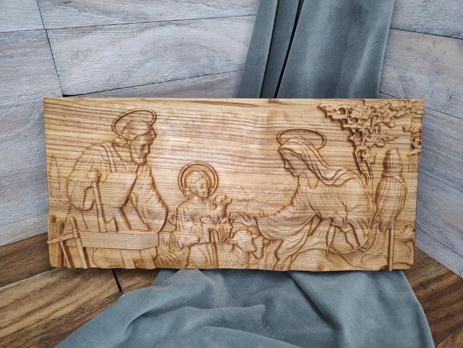 Obraz drewniany Święta Rodzina VI prezent 30 cm