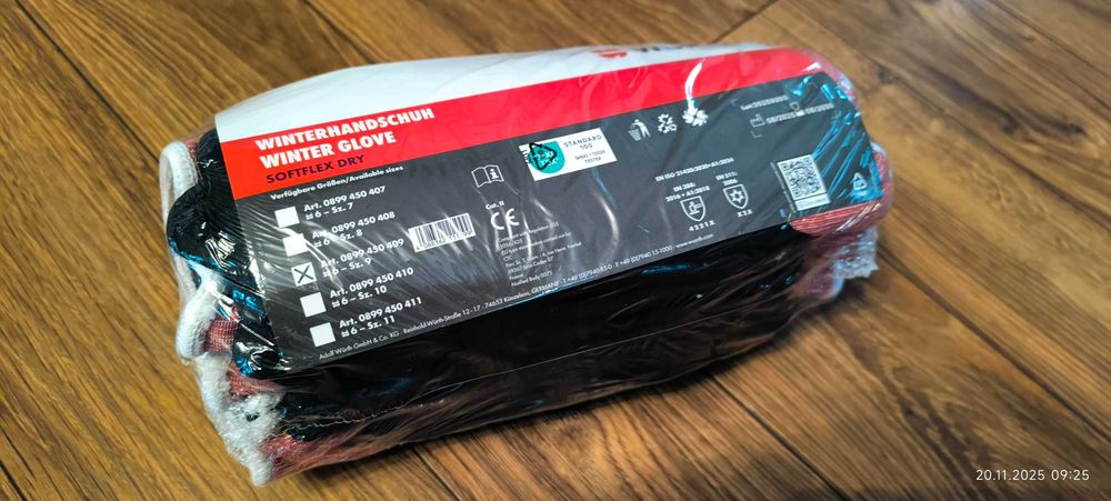 WURTH rękawice Winter Glove Softflex Dry roz. 9 (6 par)