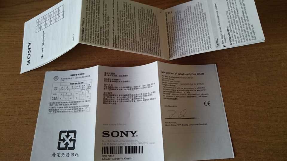 Ładowarka biurkowa/stacjonarna Sony DK52 dla telefonów Sony Xperia