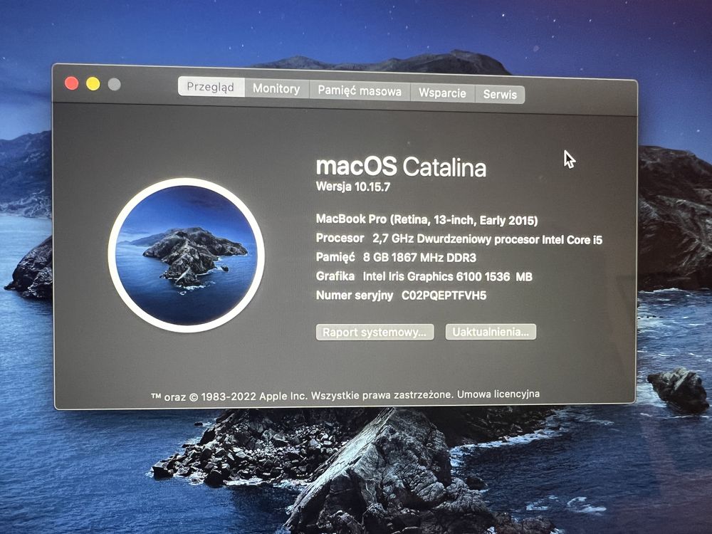 MacBook Pro Retina 13, Early 2015 8GB RAM, 256GB SSD