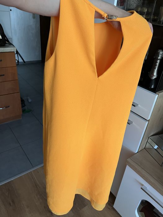 Sukienka river island pomarańczowa luźna zwiewna ramiączka