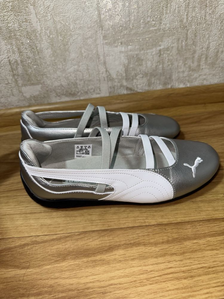 puma ballet metallic speedcat пума балетки сірі розмір 40