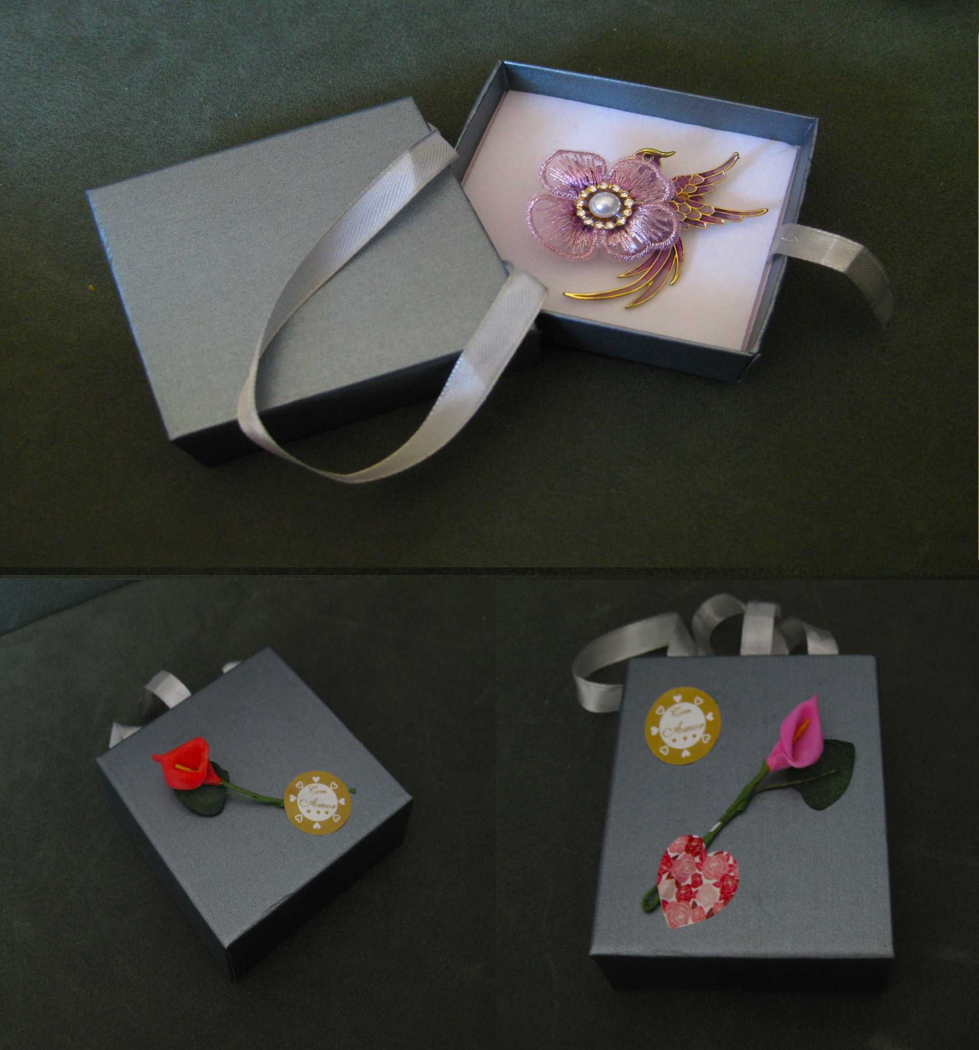 Alfinete / Broche / Pregadeira Passaro Escondido atrás da Flor NOVO