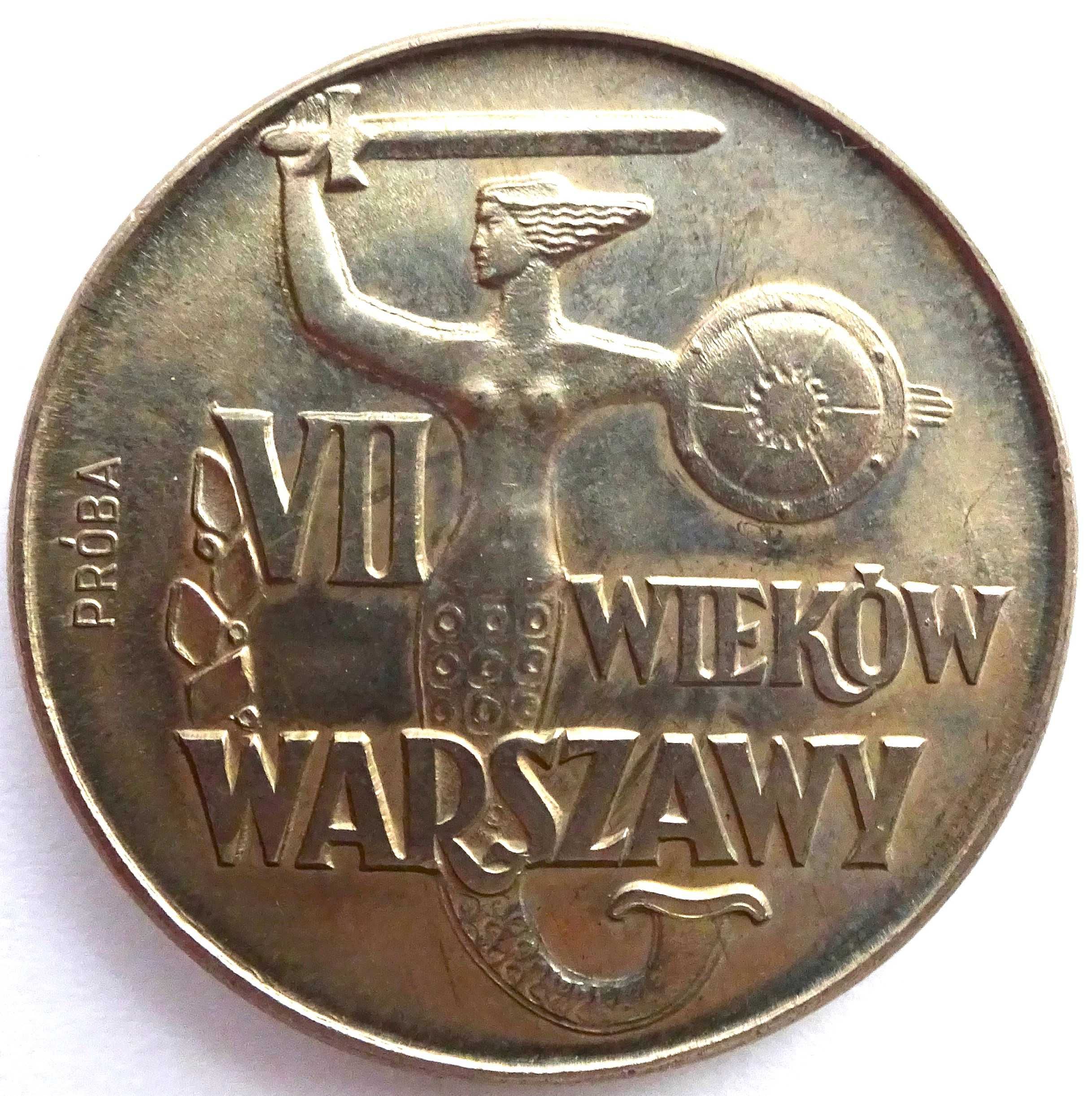 VII wieków Warszawy PRÓBA CuNi 10 złotych 1965 chuda syrenka