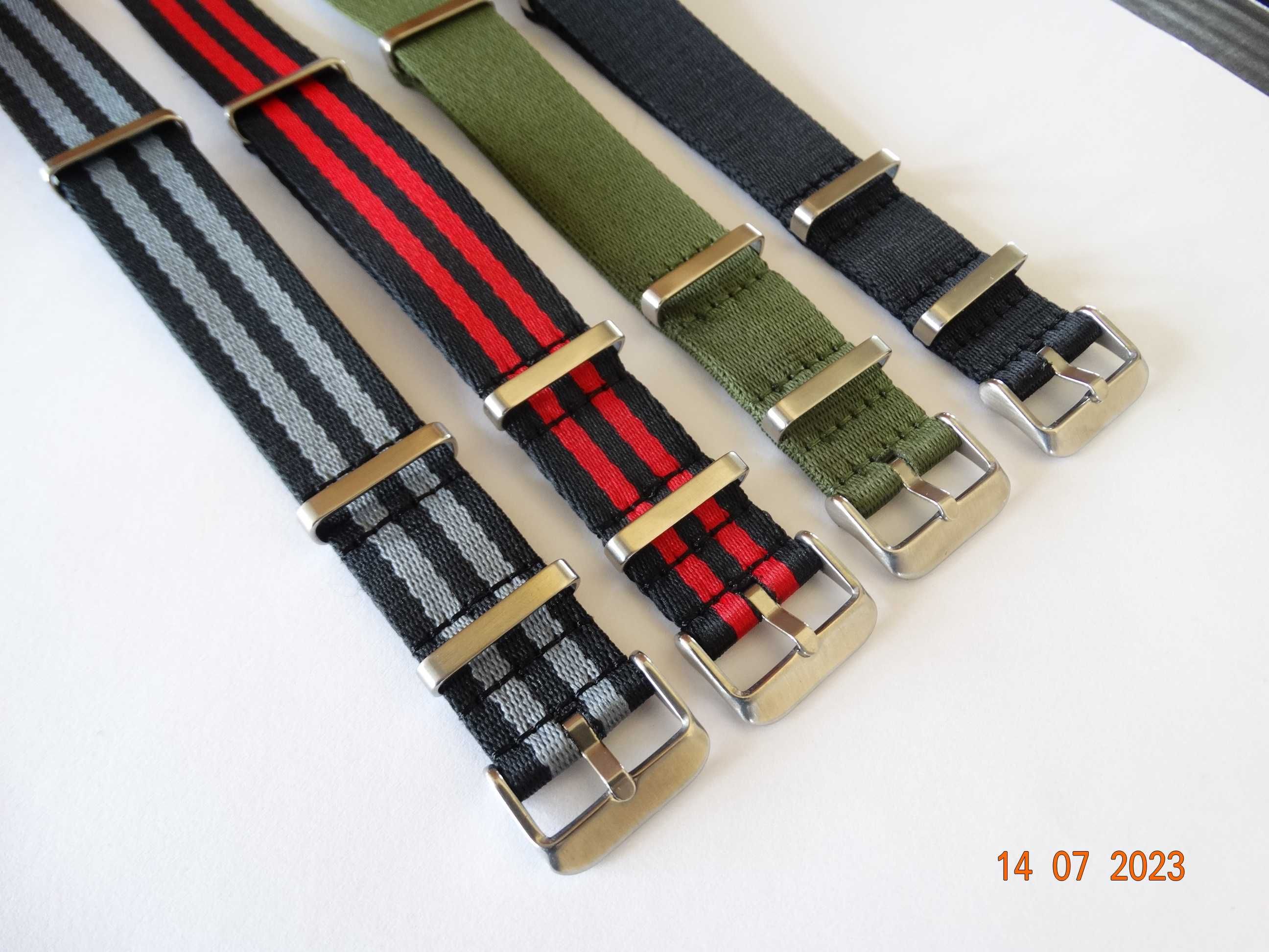 Pasek nylonowy NATO 20mm do zegarka solidne klamry okucia