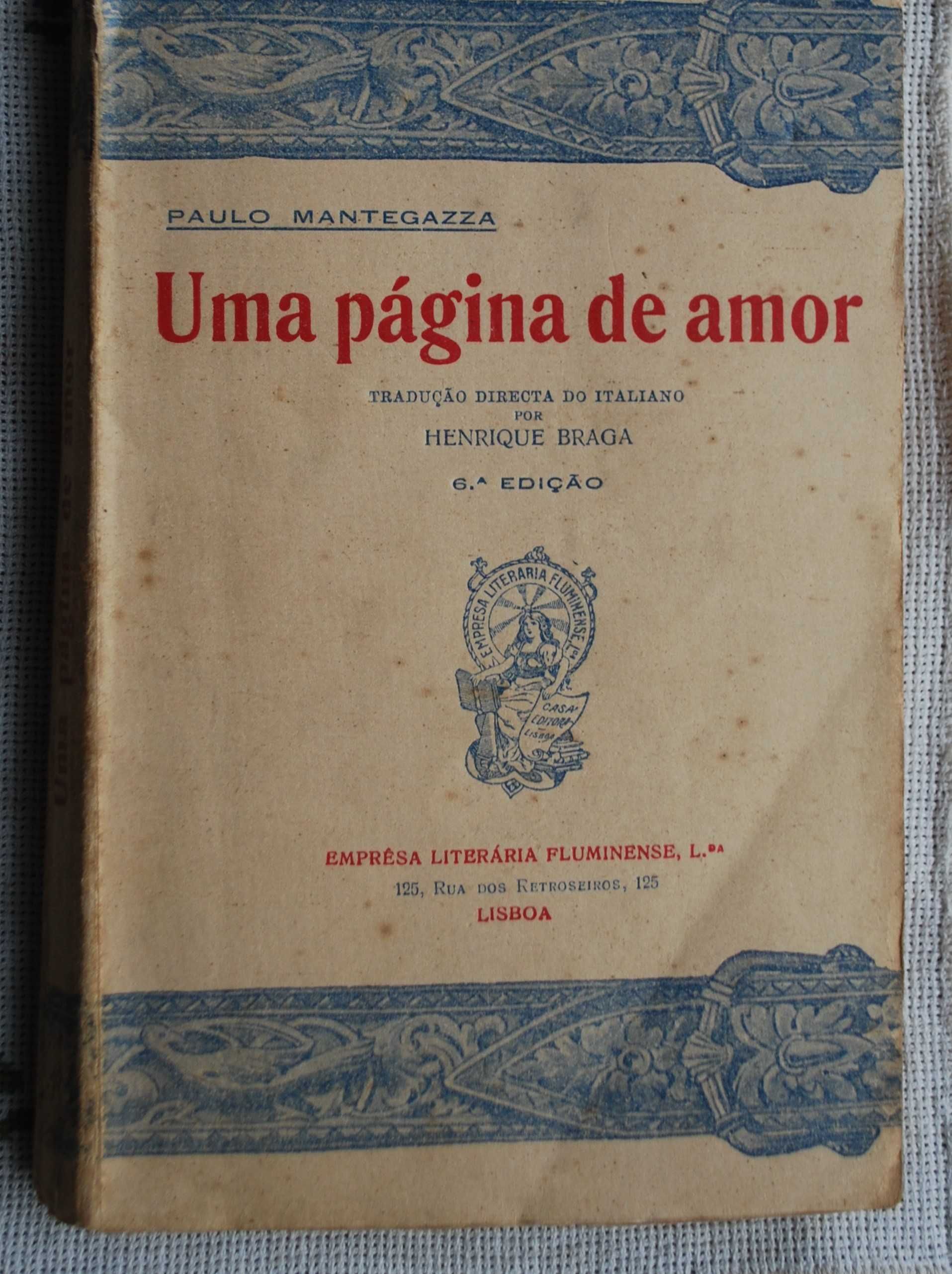 Uma Página de Amor de Pauli Mantegazza - Ano Edição 1927