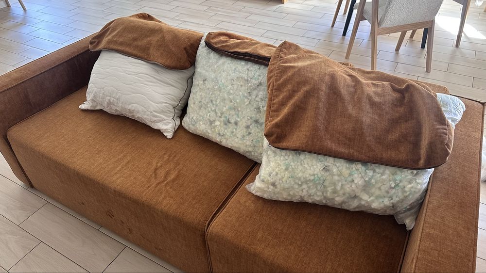 Диван помаранчевий, 220*100 см, доставка і хімчистка включена