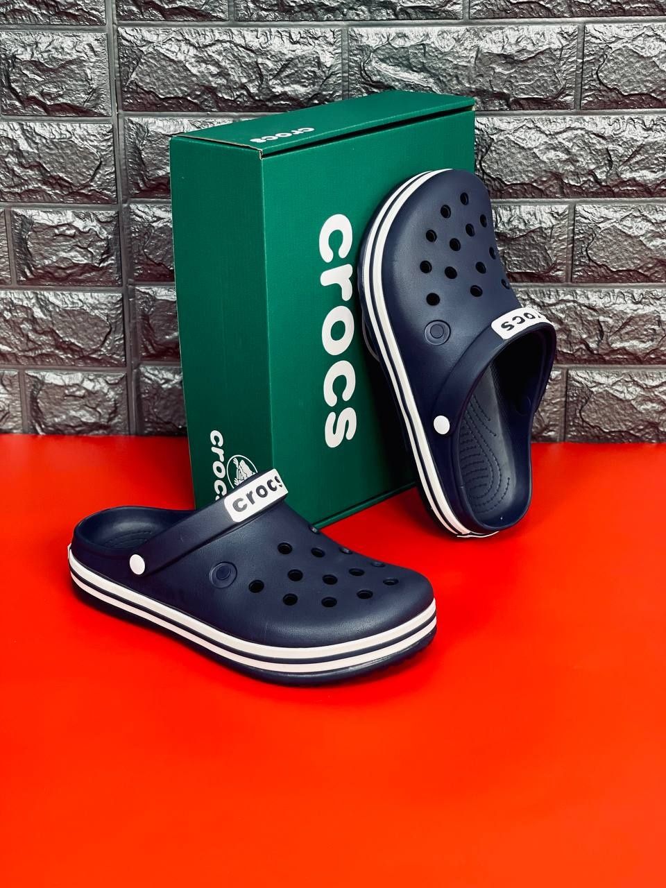 МУЖСКИЕ кроксы Crocs шлёпанцы Крокс синего цвета 39-45