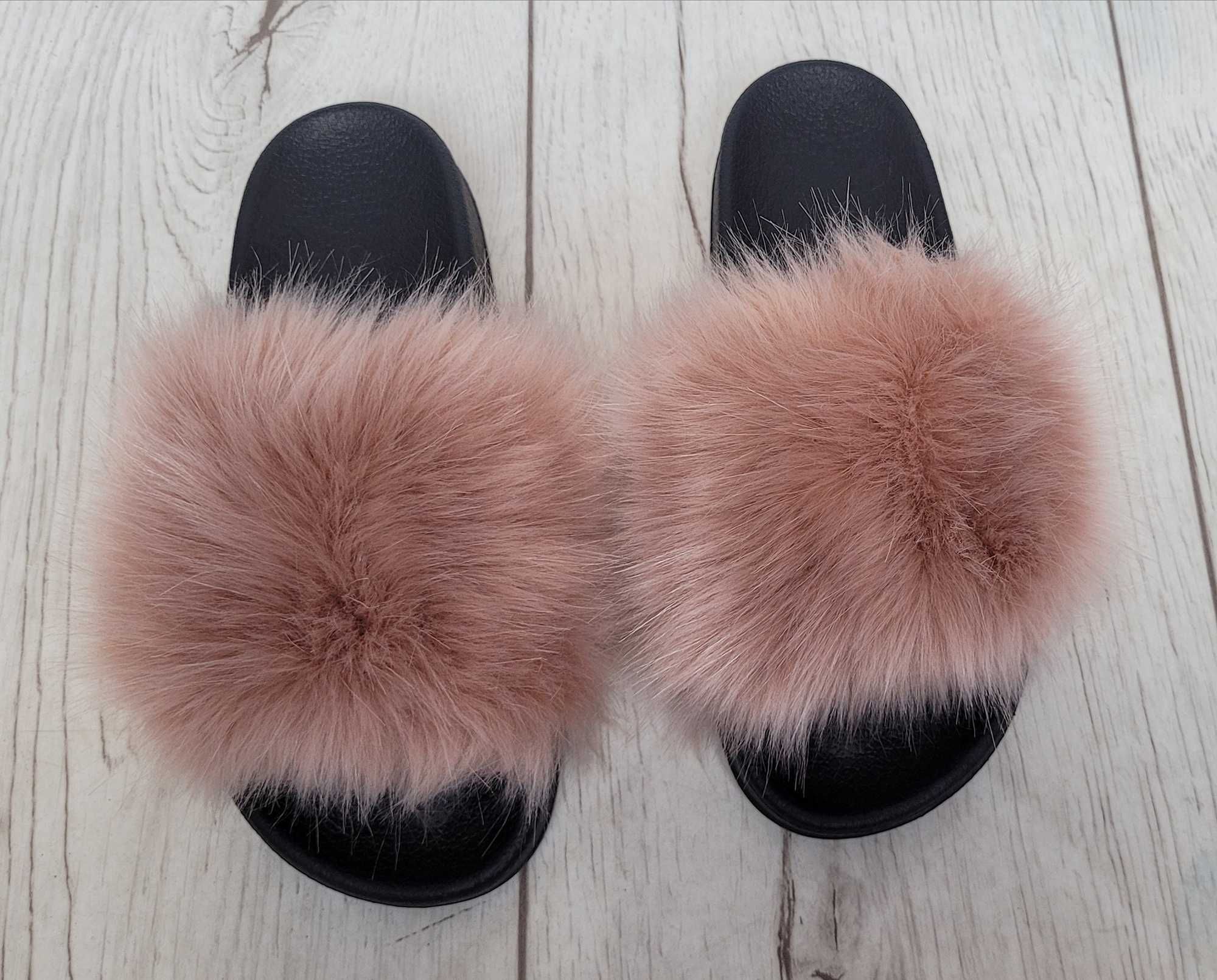 Klapki roz 36-41 z futerkiem papucie buty BEŻ futerkowe TU KUPUJESZ 39