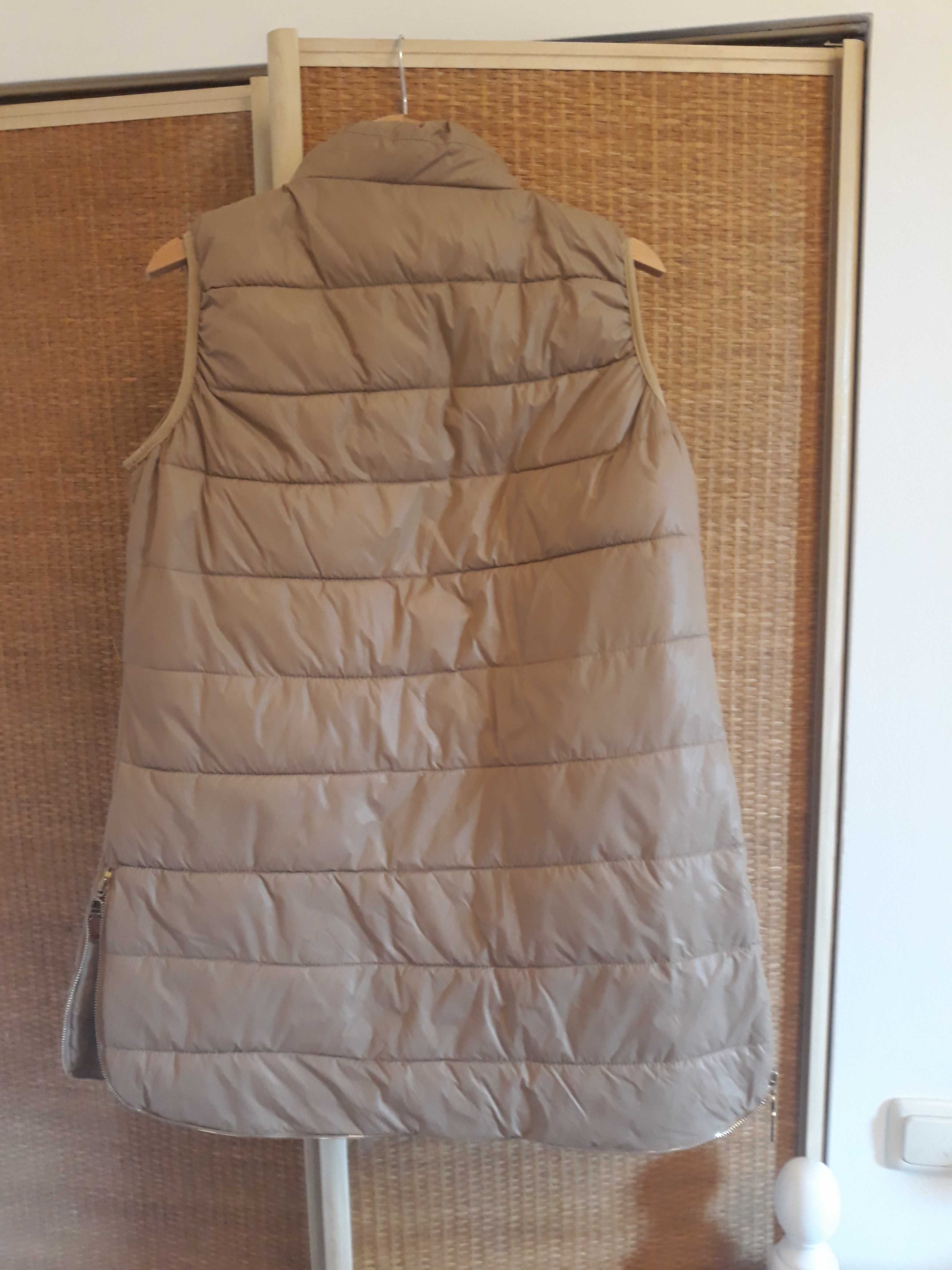 Bezrękawnik/kamizelka ocieplana, beżowa, rozpinane boki rozm. 3XL