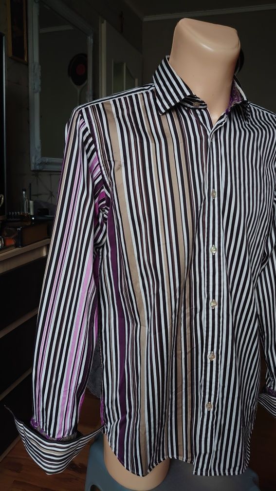 Ted Baker koszula męska w paski elegancka na spinki
