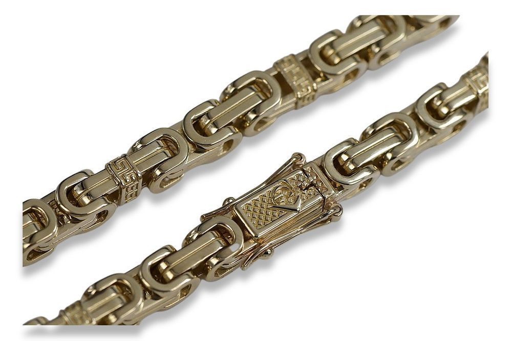 Złoty łańcuszek 14k 585 Królewski Bizantyjski Excellent pełny cc097y W