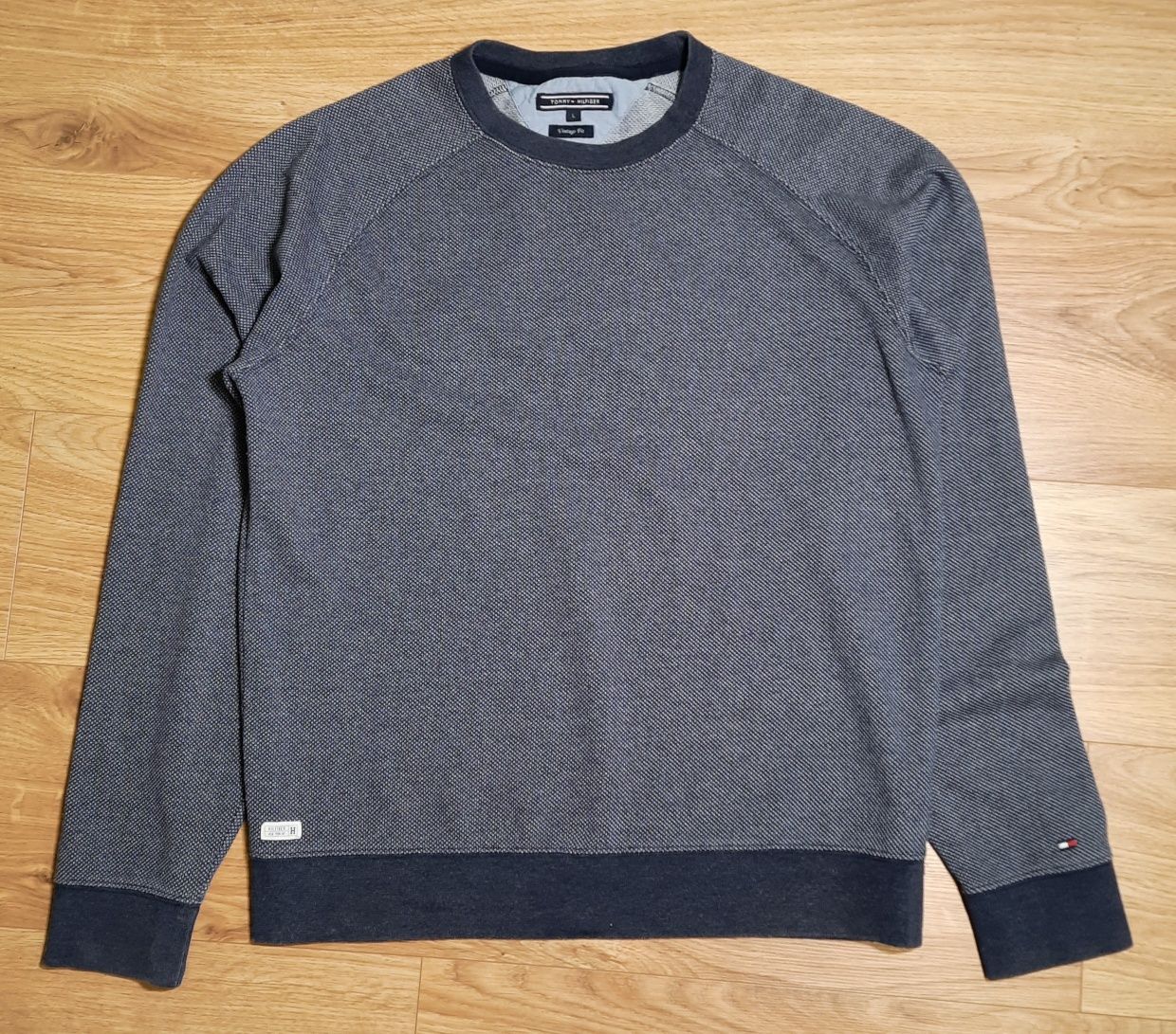 Sweter Tommy Hilfiger L Granatowy w Białe Kropeczki