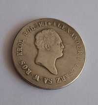 Piękna moneta 5 złotych Polskich 1818 Alexander I kopia
