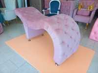 Marquesa de estética, capitonê veludo rosa, 170x60cm