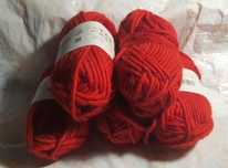 Włóczka 100% merino czerwona pojedyncza nitka