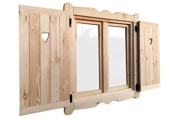 Okiennice drewniane ozdobne z sercem 90x90