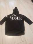 Bluza bawełniana  czarna nadruk VOGUE roz S z kaptu