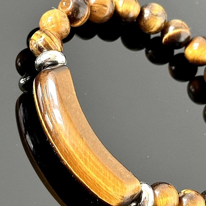 Bransoletka srebra z naturalnego Tygrysiego Oka z ok. 1980 roku