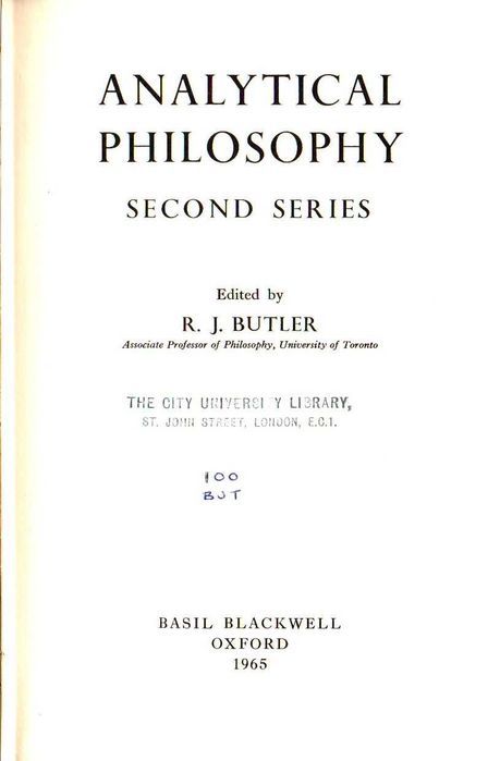 Livro - Analytical Philosophy: Second Series