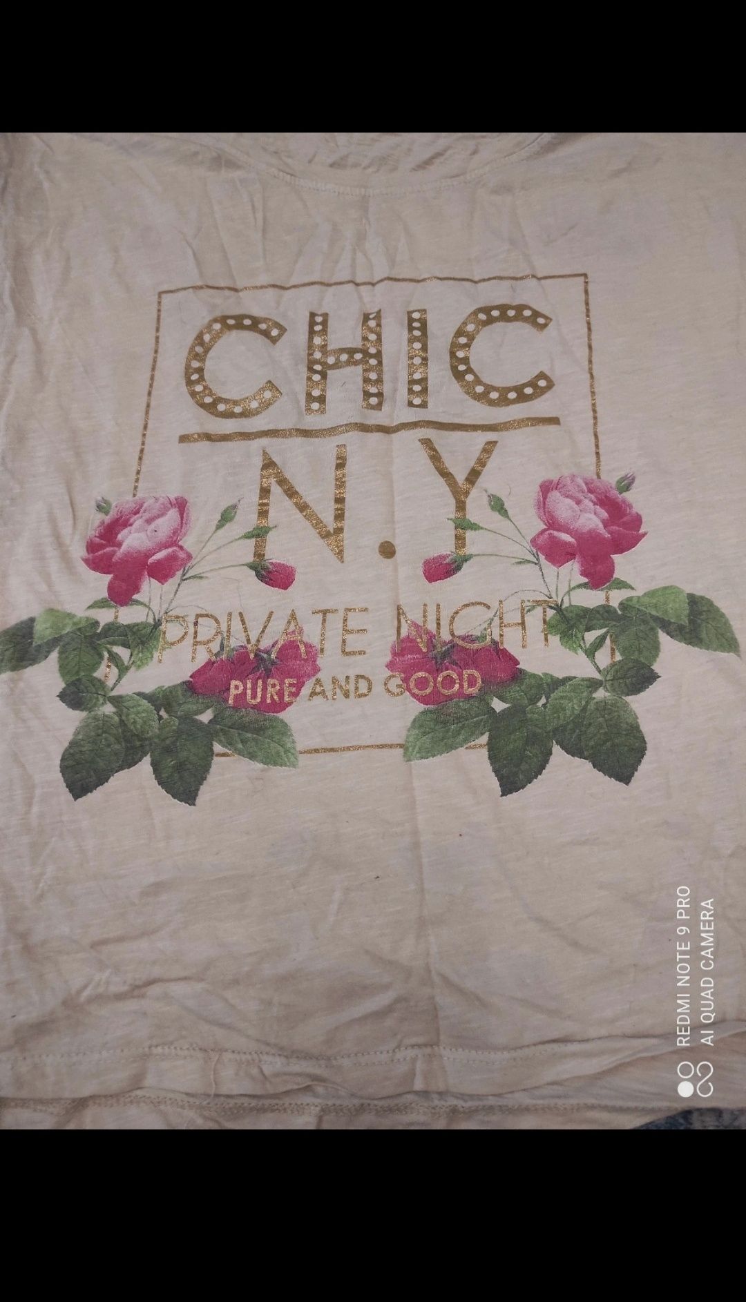 Żółty T-shirt damski