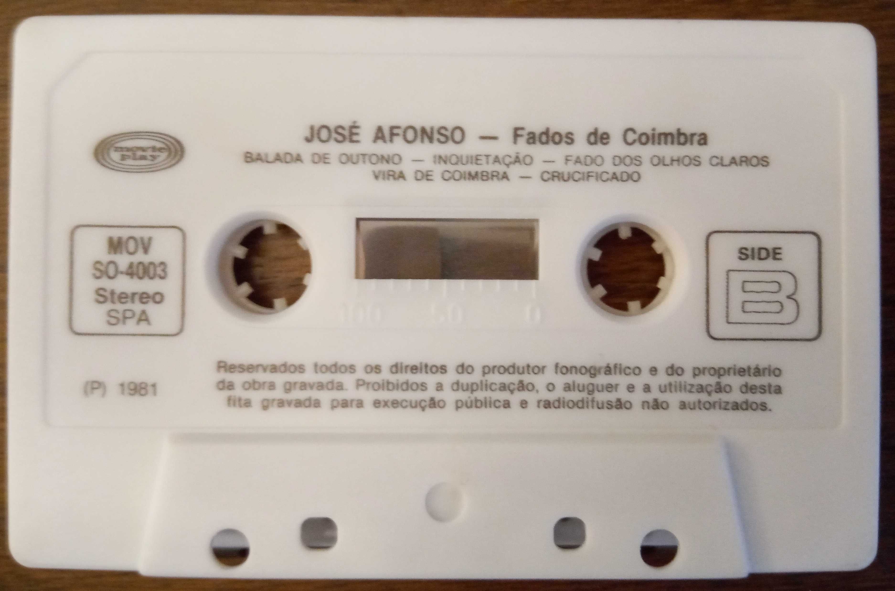 José Afonso	- - - - -		Fados de Coimbra e Outras Canções	- - - - -	K7