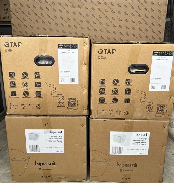 Унітаз Imprese,Qtap підвісний,безобідковий,Tornado,сидіння Soft-close