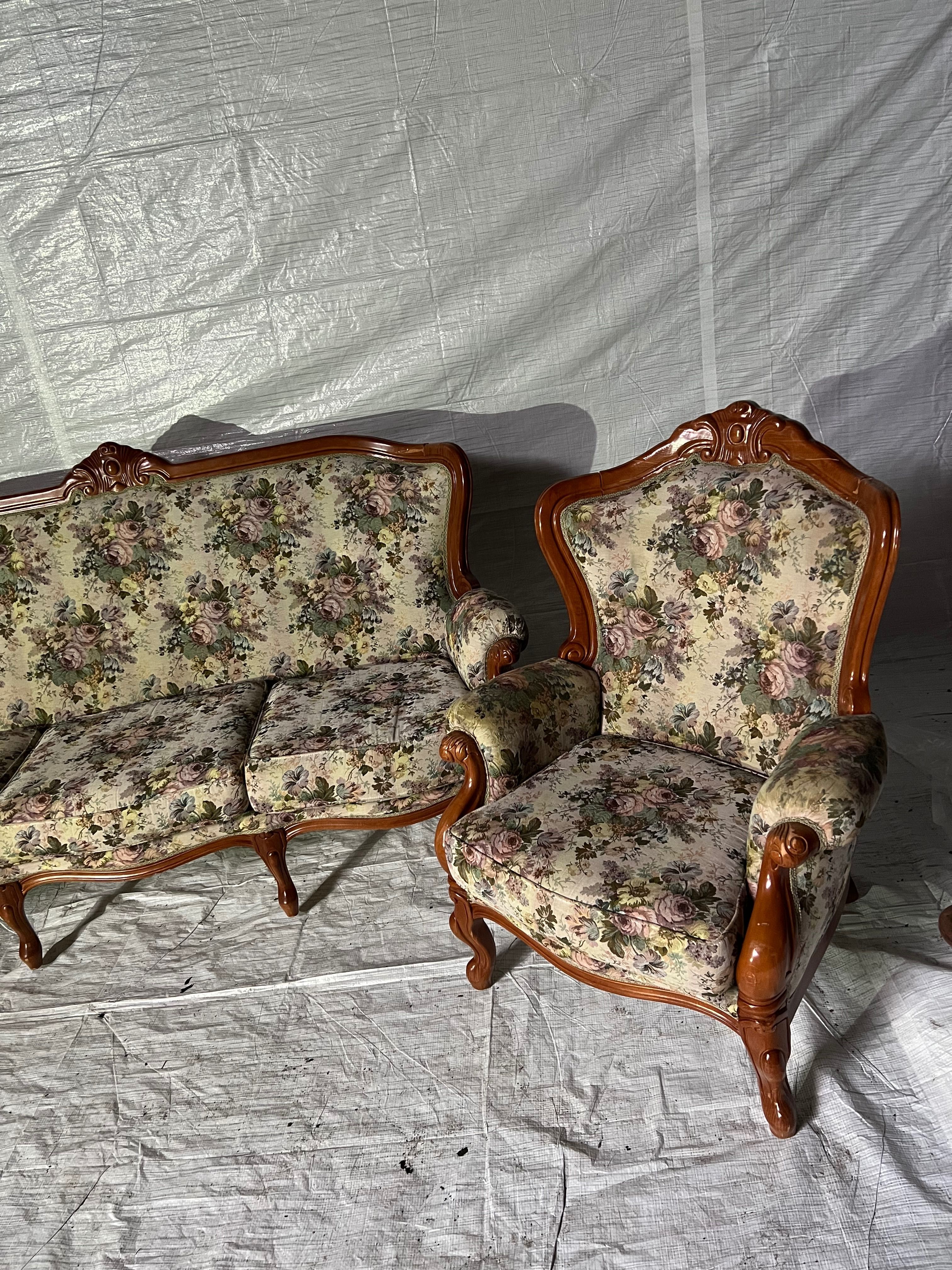 Wypoczynek Ludwikowski Sofa Kanapa + Fotel Ludwik Stylowy zestaw