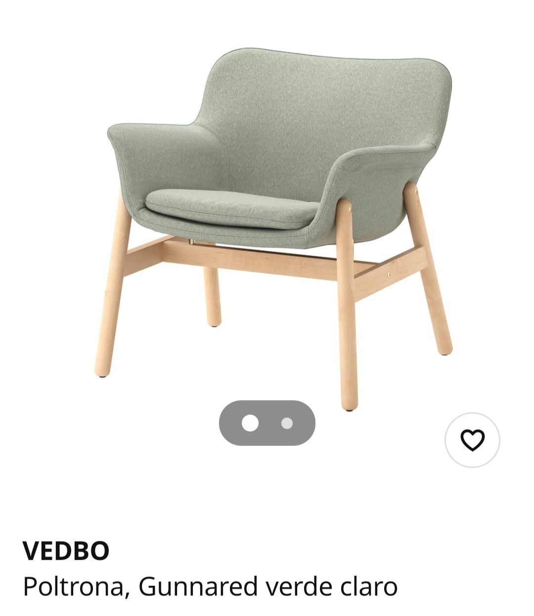 Poltrona VEDBO Ikea Verde Claro como Nova