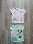 Bluzka t-shirt 128 komplet paka krótki rękaw koszulka minnie mouse