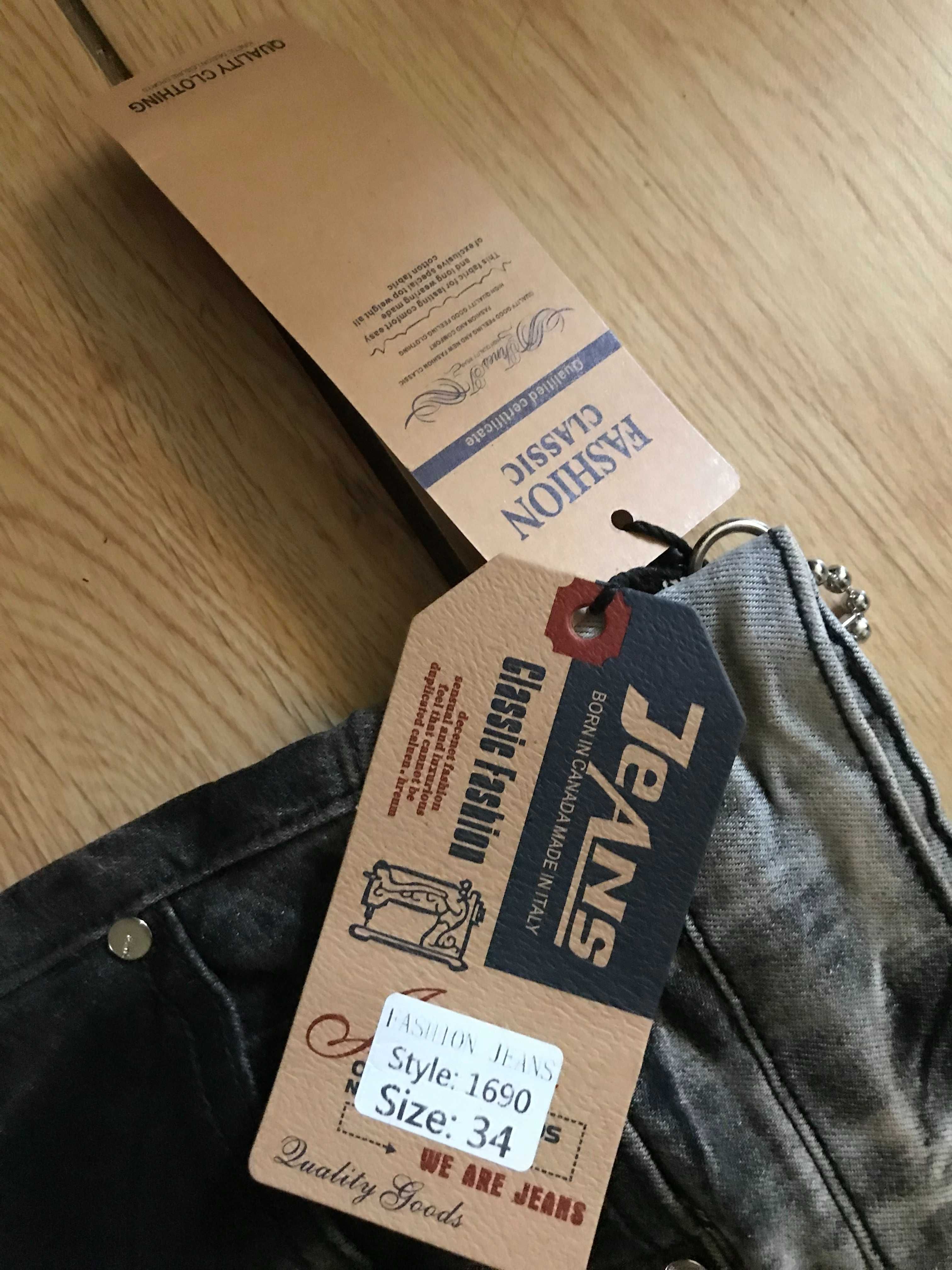 Dżinsy Jeans Retro Hippies, Punk,  Men's Jeans Unique Mens Stretch 34