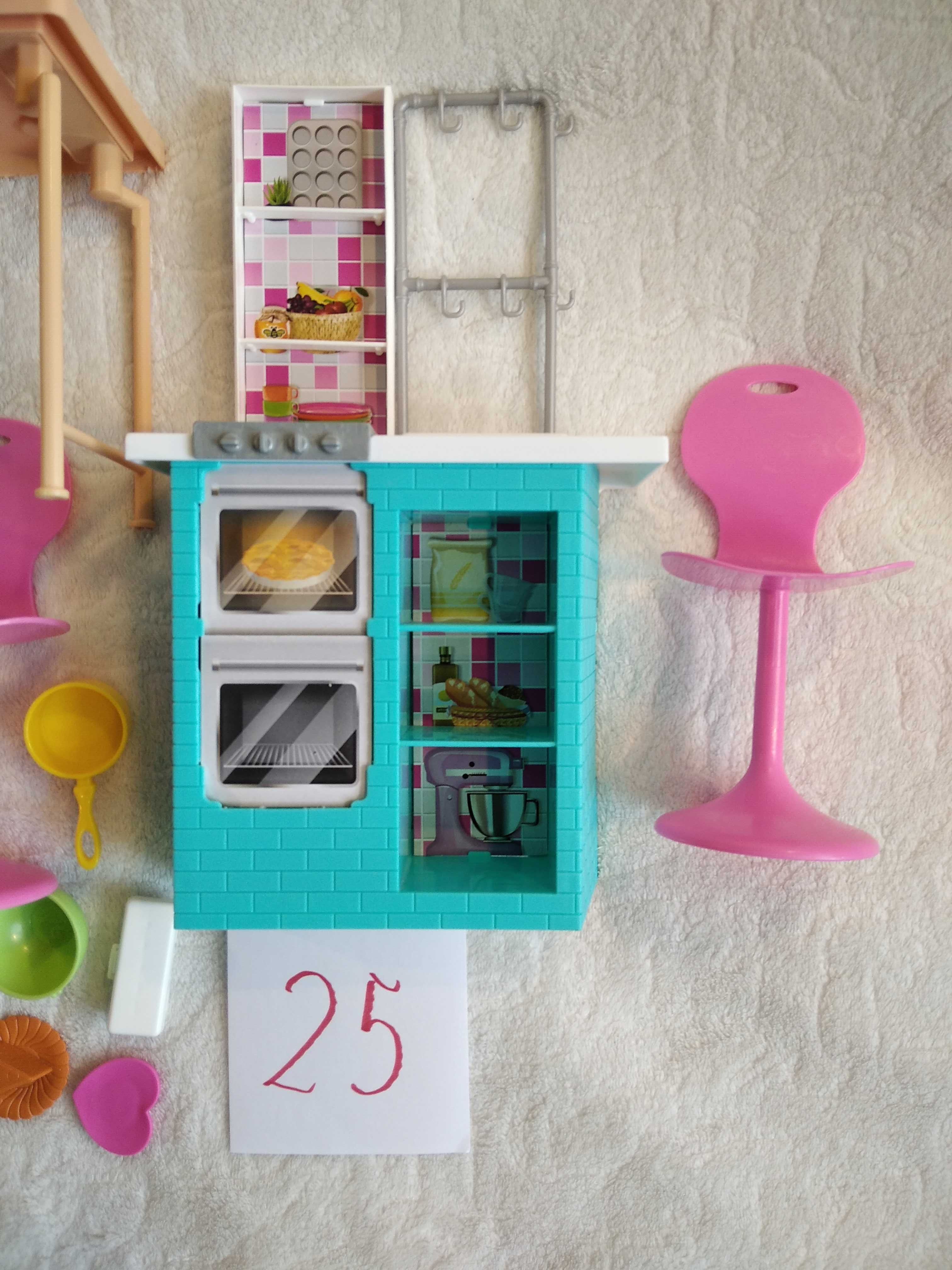 lalka Barbie + akcesoria zestaw  mebelki 25